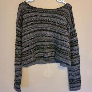 Peruvian Connection knit flowy short sweater Med
